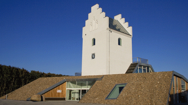 The church tower at Læsø kur, a spa on the island of Læsø, Denmark