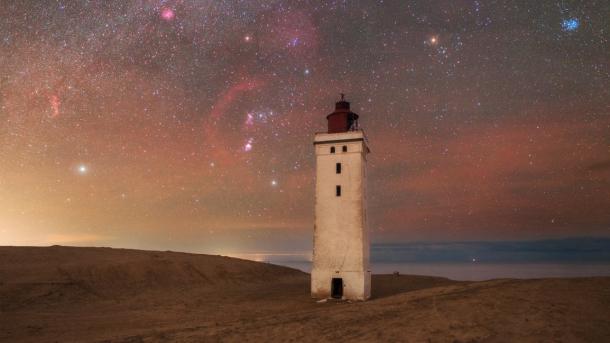 Night sky over Rubjerg Knude lighthouse, North Jutland