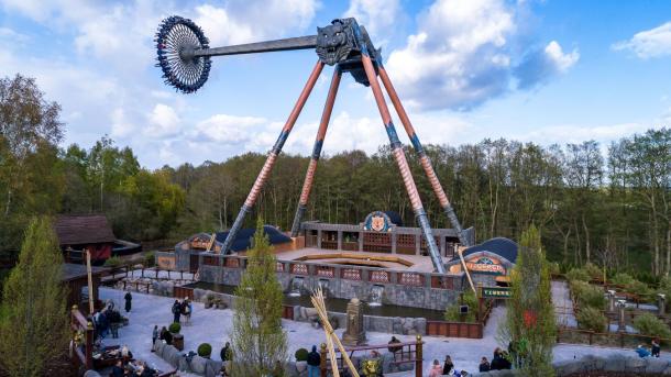 Denmark's biggest Gyro swing Tigeren at amusement park Djurs Sommerland, Aarhus Region