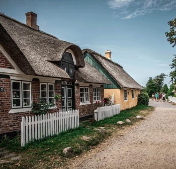 Bilde av hus med stråtak på Fanø i Danmark